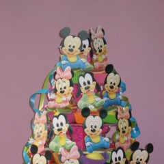 Snoep spektaart baby mickey minnie mouse.