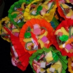 Snoepboeket in verschillende kleuren