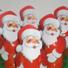 Traktatie fles kerstman.
