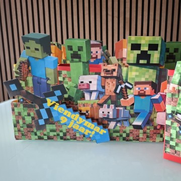 Minecraft traktatie uitdeeldoos