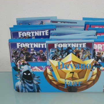 Fortnite uitdeelzakjes.